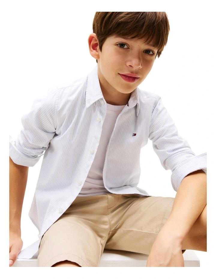 Flex Ithaca Stripe Shirt (8-16 Years) in Blue image 3