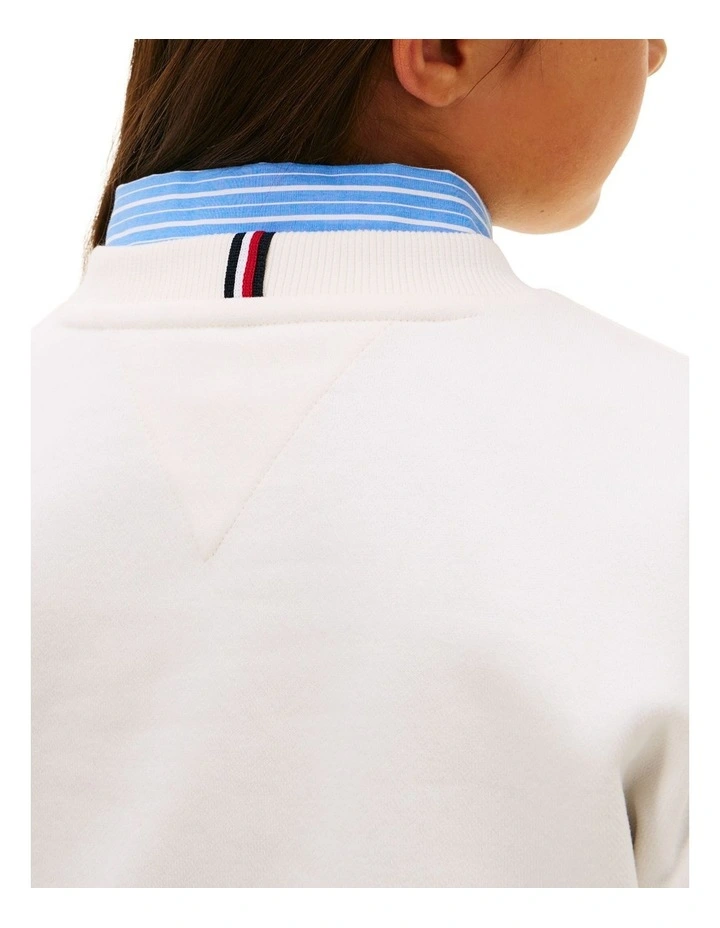 Brushed Fleece Logo Sweatshirt (3-7 Years) in White image 3