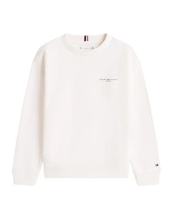 Brushed Fleece Logo Sweatshirt (8-16 Years) in White