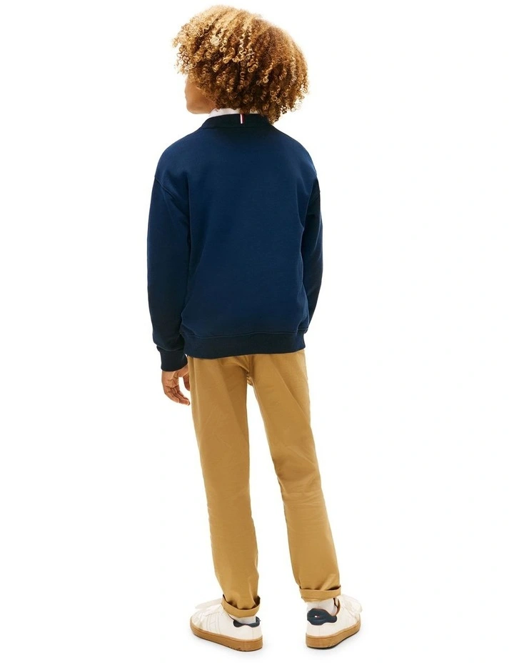 Brushed Fleece Logo Sweatshirt (3-7 Years) in Blue image 2