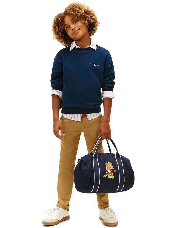 Brushed Fleece Logo Sweatshirt (3-7 Years) in Blue image 4