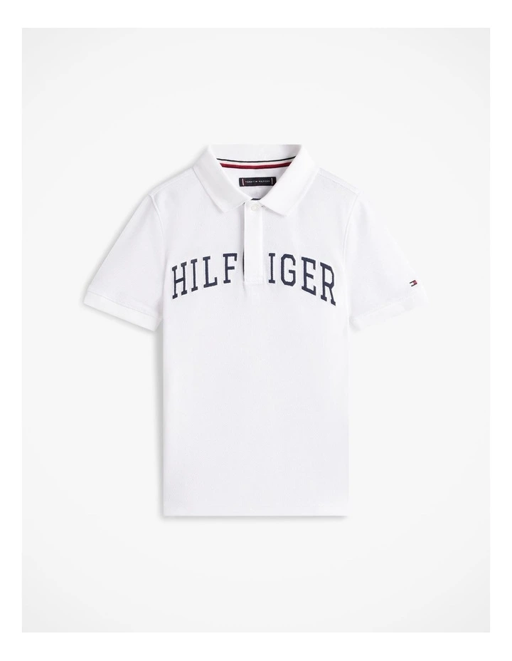 Boys Regular Fit Textured Polo Shirt (8-16 Years) in White image 5