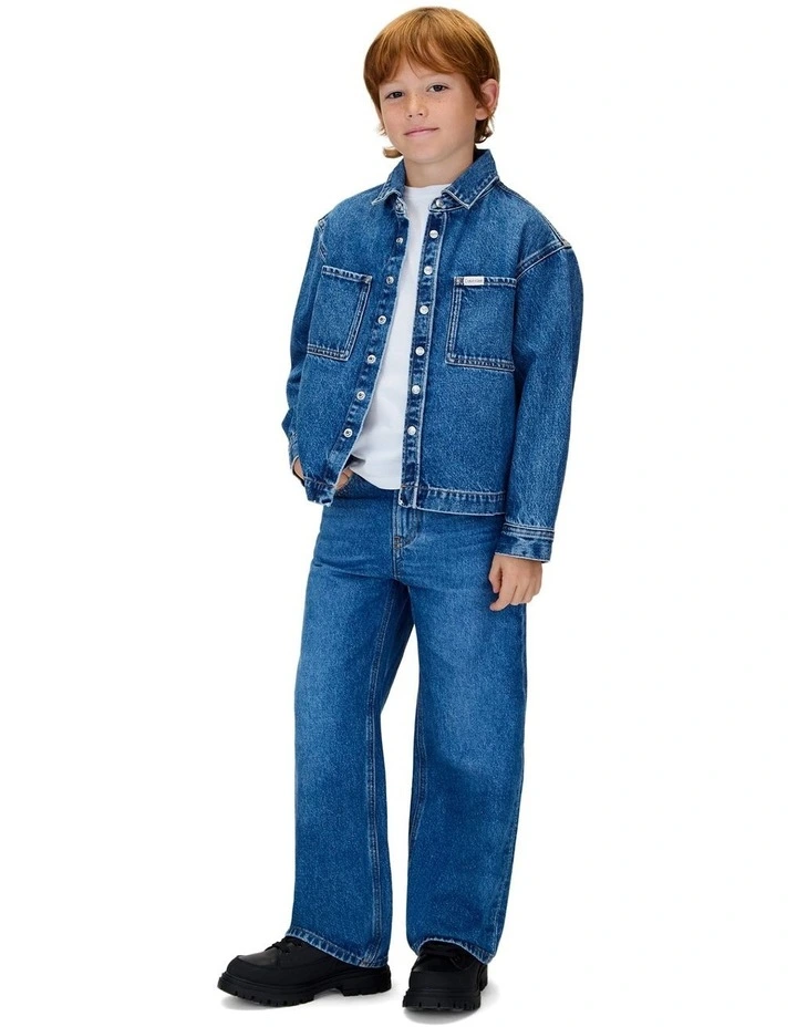 Denim Overshirt (8-16 Years) in Stone City Blue image 4