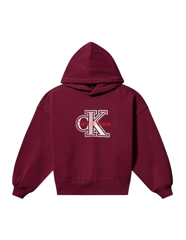 Velvet Monogram Hoodie (8-16 Years) in Purple image 1