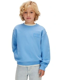 Relaxed Logo Crewneck Sweatshirt (8-16 Years) in Blue