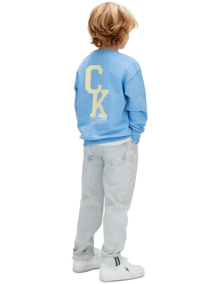 Relaxed Logo Crewneck Sweatshirt (8-16 Years) in Blue image 2
