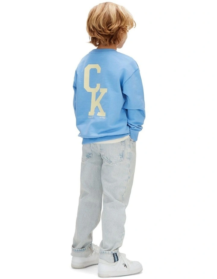 Relaxed Logo Crewneck Sweatshirt (8-16 Years) in Blue image 2