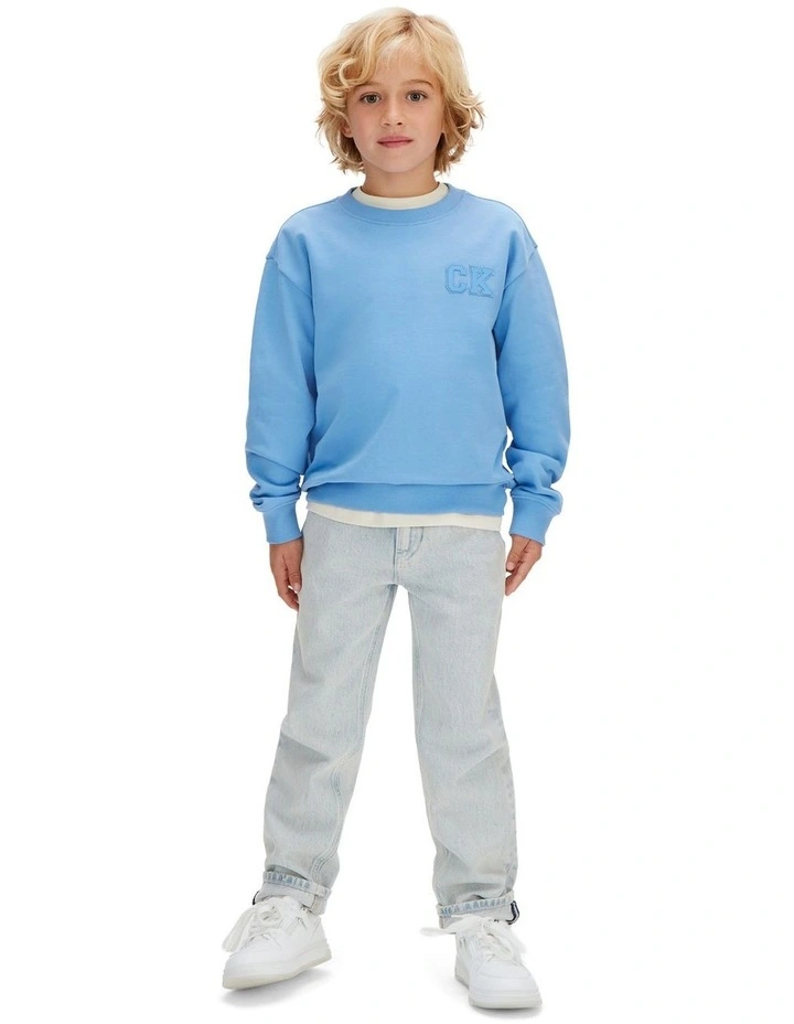 Relaxed Logo Crewneck Sweatshirt (8-16 Years) in Blue image 4