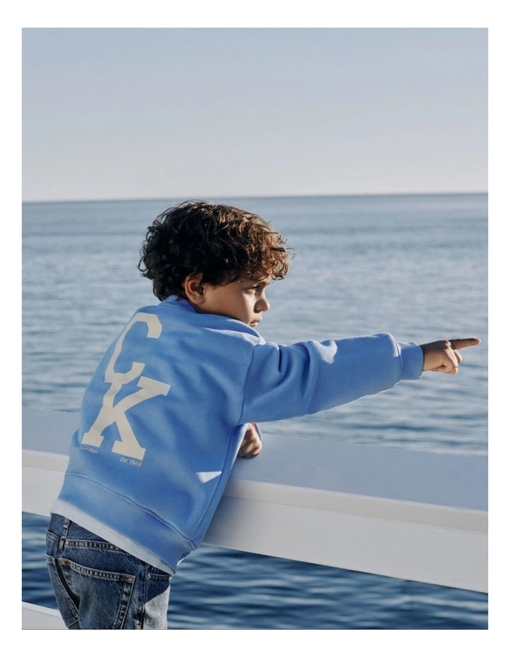 Relaxed Logo Crewneck Sweatshirt (8-16 Years) in Blue image 6