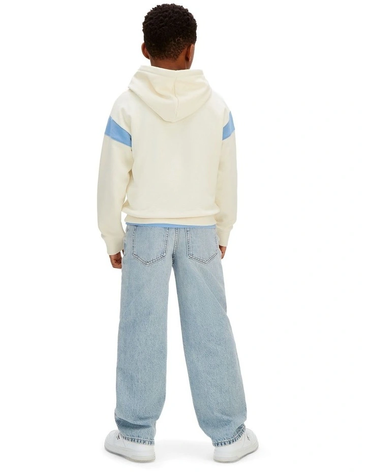 Relaxed Varsity Logo Hoodie (8-16 Years) in Cream image 2