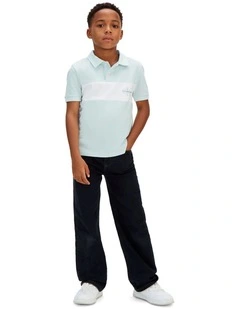 Monologo Pieced Polo Shirt (8-16 Years) in Blue