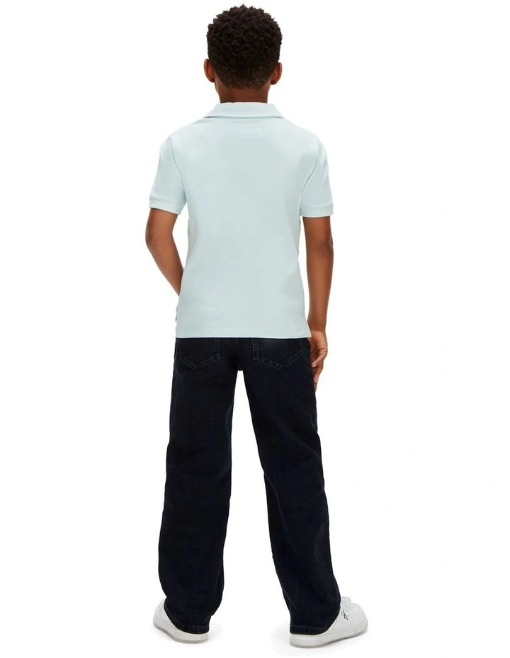 Monologo Pieced Polo Shirt (8-16 Years) in Blue image 2