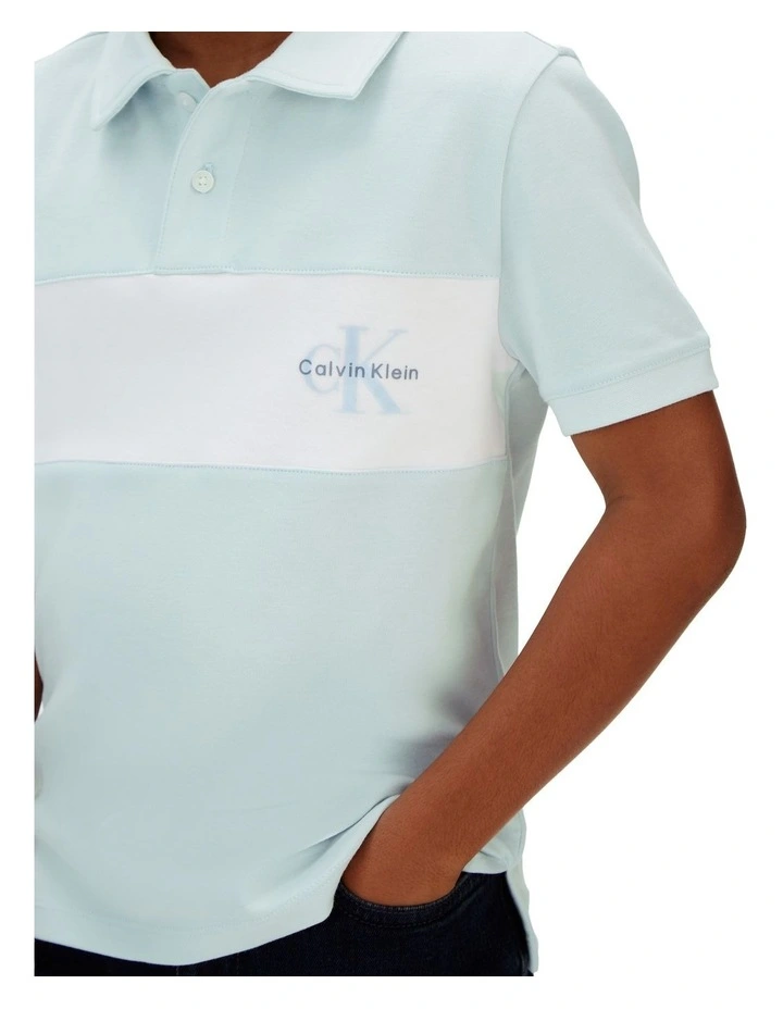 Monologo Pieced Polo Shirt (8-16 Years) in Blue image 4