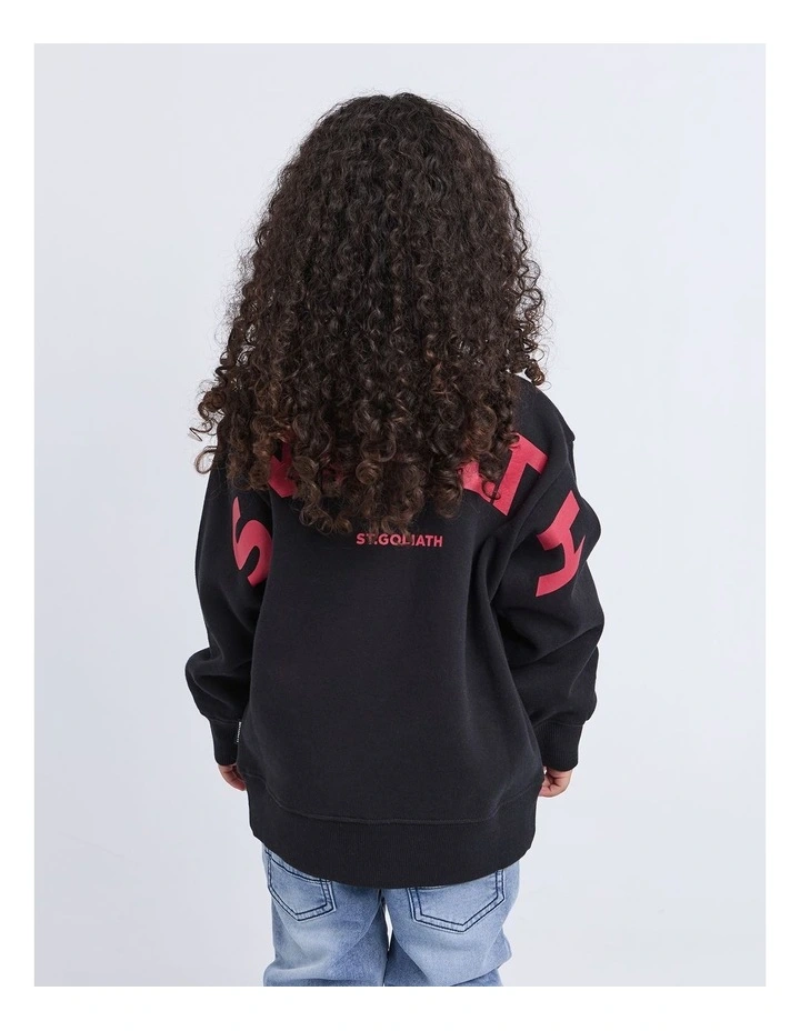 Influence Crew Jumper in Black (3-7 Years) image 2