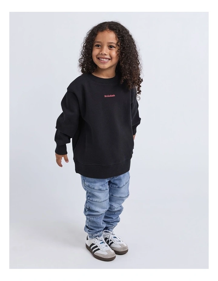 Influence Crew Jumper in Black (3-7 Years) image 3