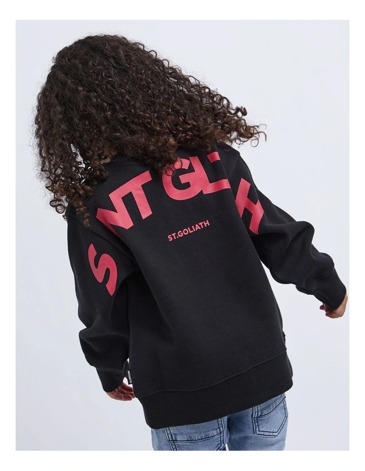 Influence Crew Jumper in Black (3-7 Years) image 4