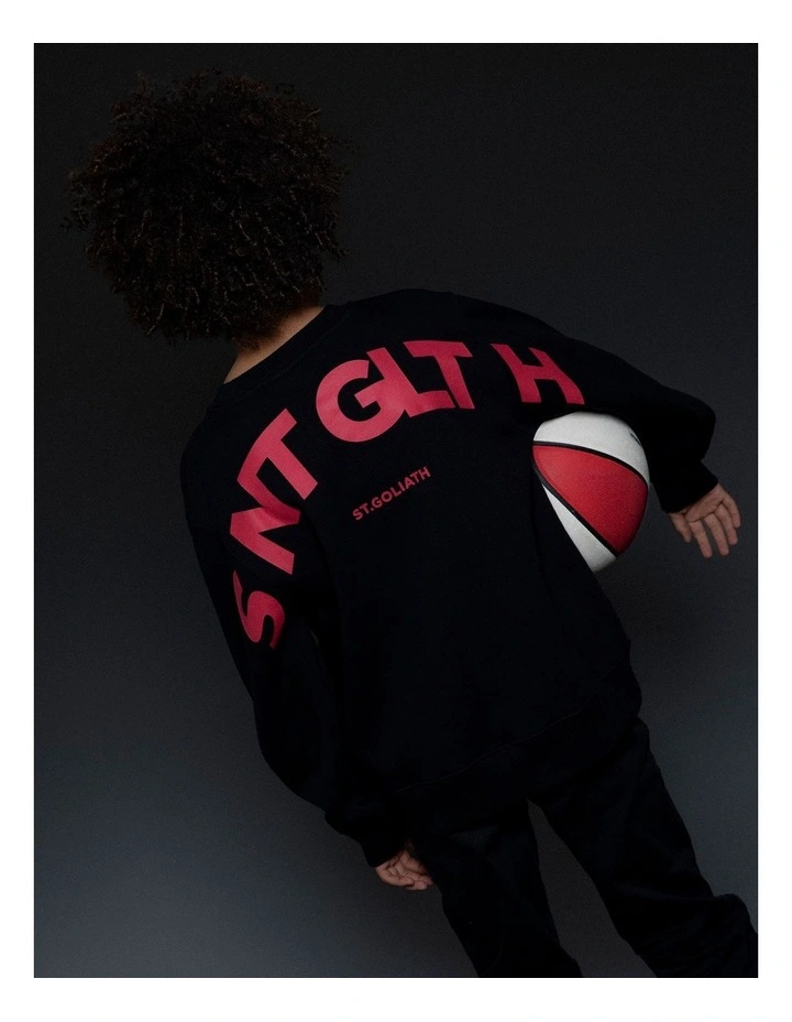 Influence Crew Neck Sweartshirt in Black image 2