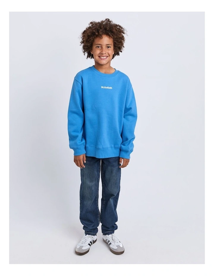 Influence Crew Neck Sweartshirt in Blue image 4