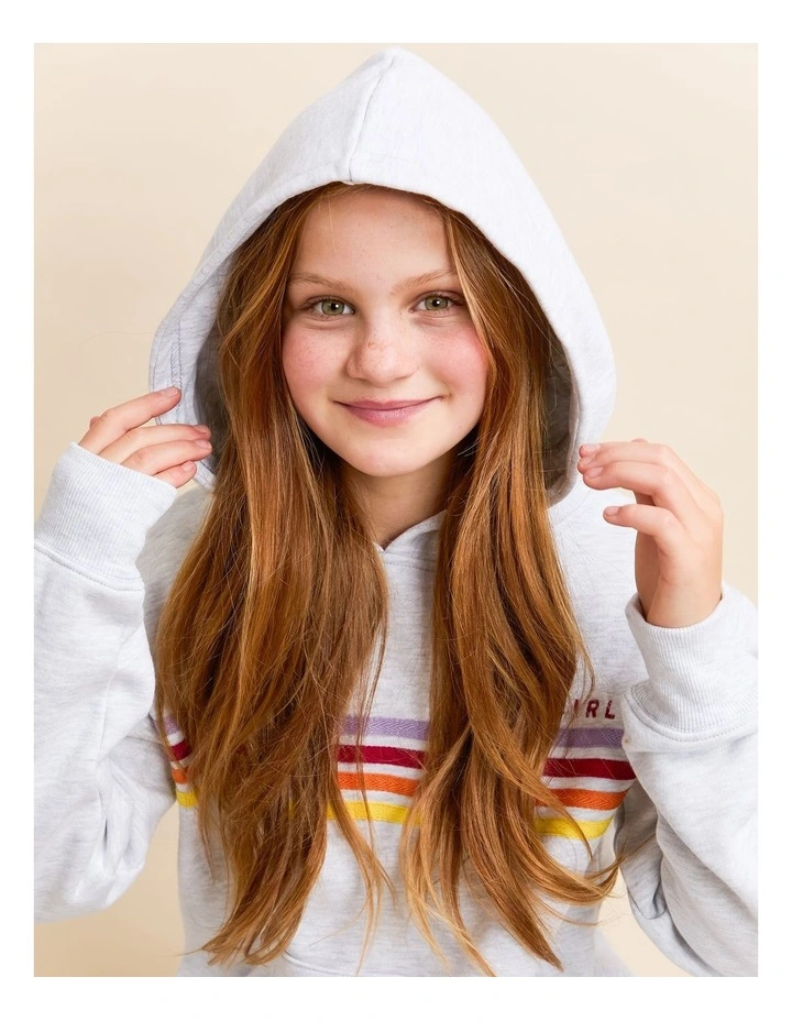 Retro Hoodie (8-16 Years) in Grey Marle image 2