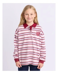 Hailey Rugby Jumper (8-16 Years) in Pale Pink