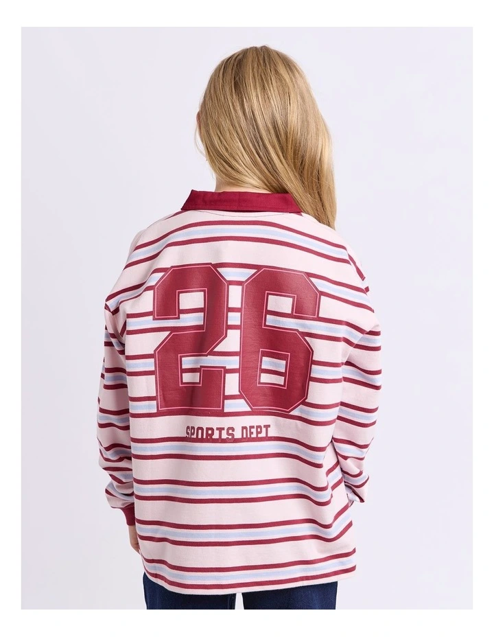 Hailey Rugby Jumper (8-16 Years) in Pale Pink image 4
