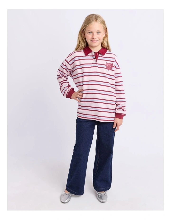Hailey Rugby Jumper (8-16 Years) in Pale Pink image 5