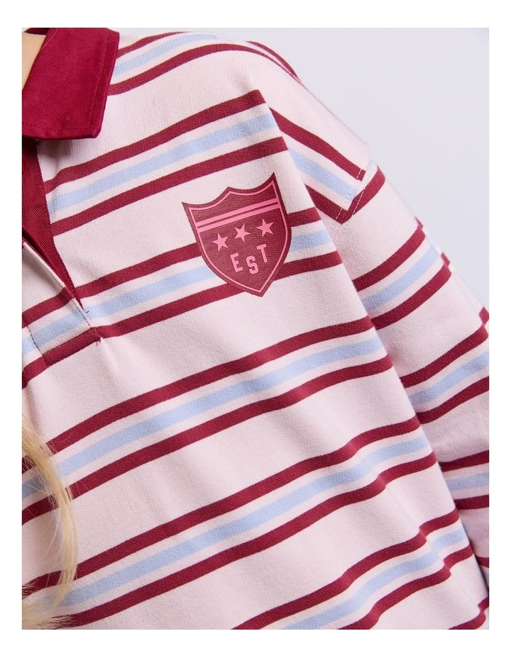 Hailey Rugby Jumper (8-16 Years) in Pale Pink image 6