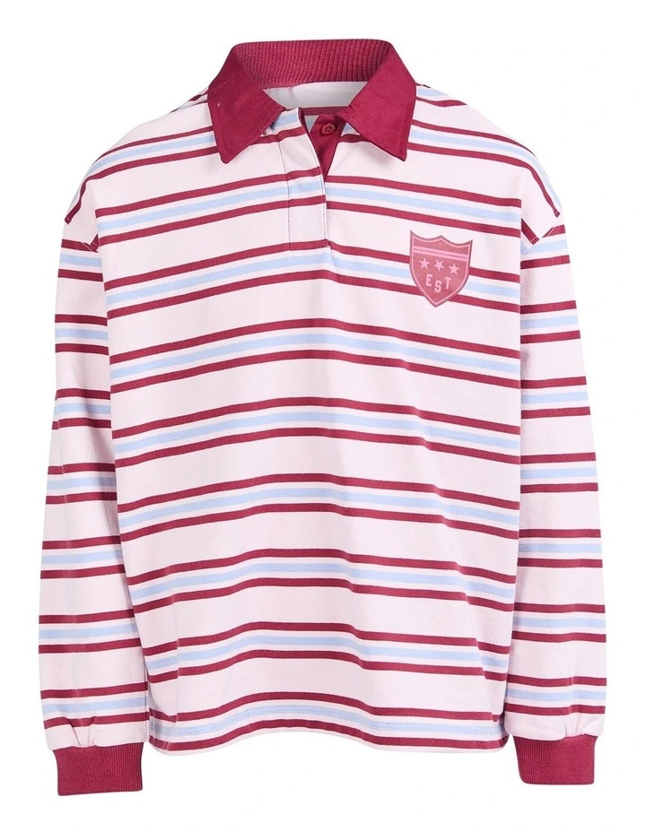 Hailey Rugby Jumper (8-16 Years) in Pale Pink image 7