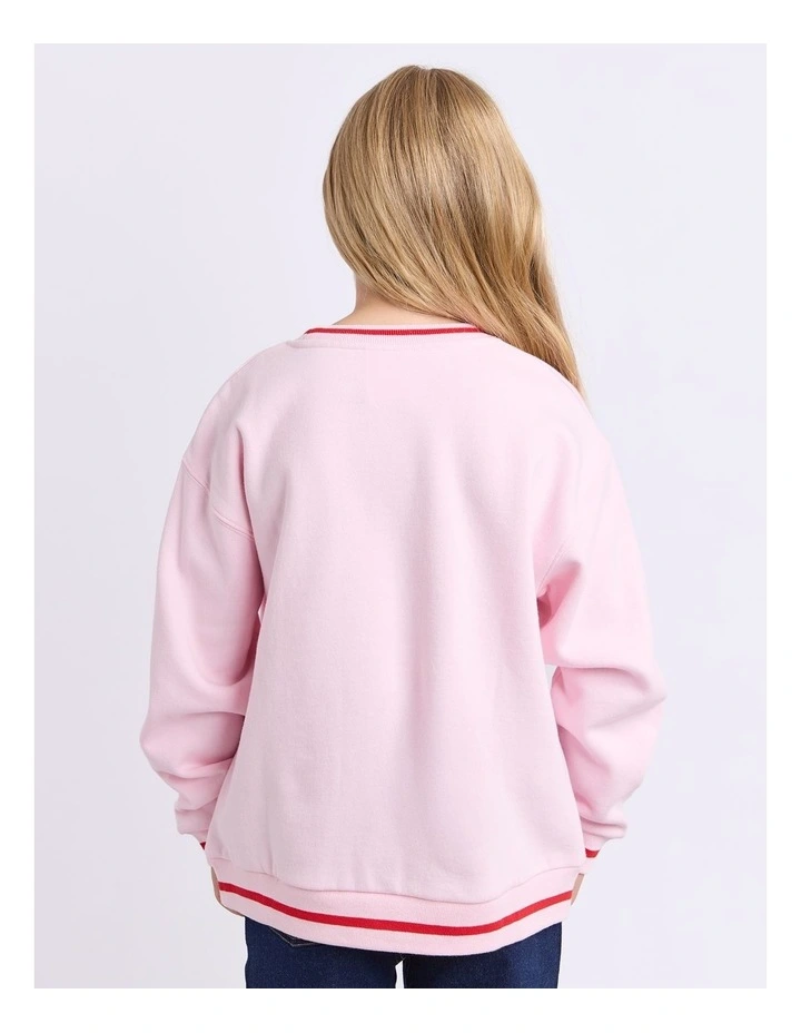Cherry Hearts Crew (8-16 Years) in Pale Pink image 4