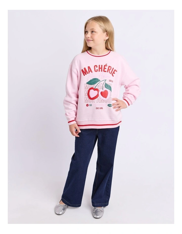 Cherry Hearts Crew (8-16 Years) in Pale Pink image 5