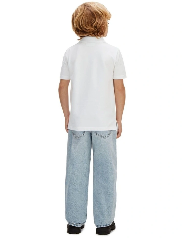 Cotton Stretch Polo Shirt (8-16 Years) in White image 4
