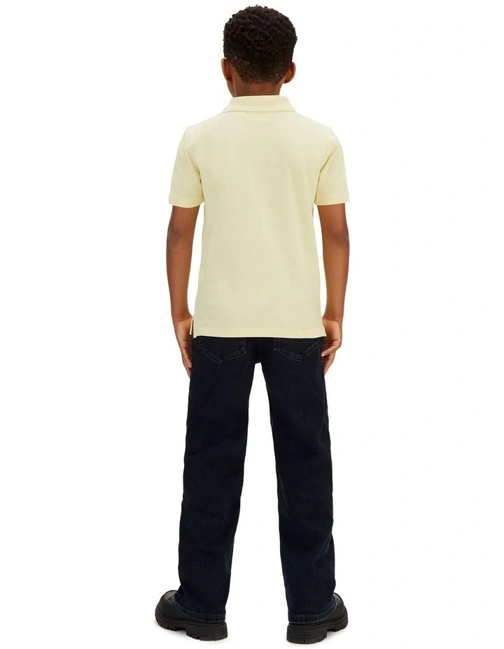 Cotton Stretch Polo Shirt (8-16 Years) in Vanilla image 2