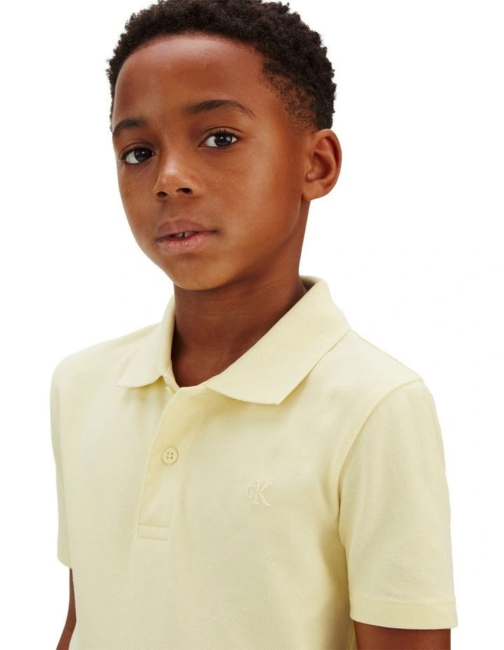Cotton Stretch Polo Shirt (8-16 Years) in Vanilla image 3
