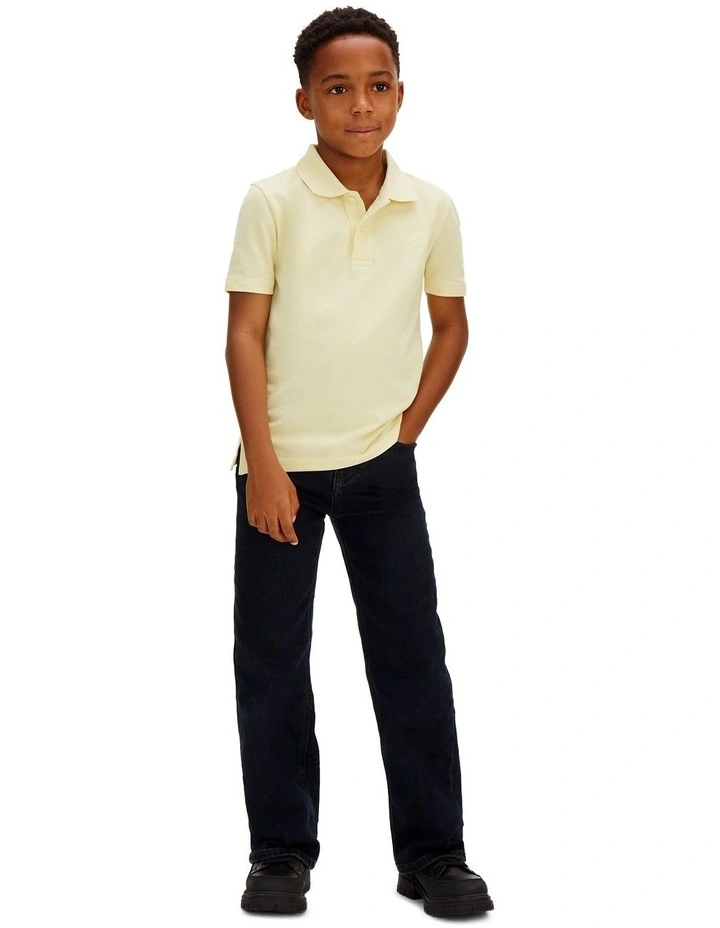 Cotton Stretch Polo Shirt (8-16 Years) in Vanilla image 4