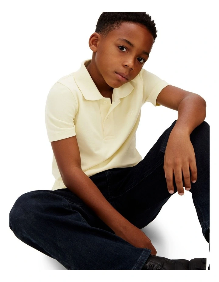 Cotton Stretch Polo Shirt (8-16 Years) in Vanilla image 5