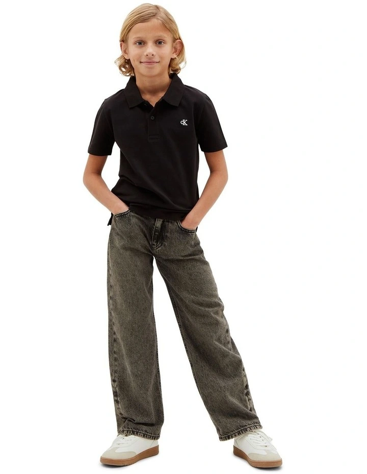 Cotton Stretch Polo Shirt (8-16 Years) in Black image 4