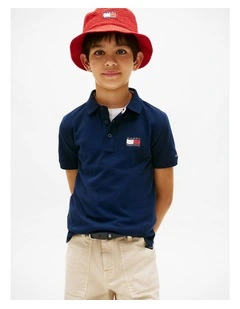 Regular Fit Wavy Flag Polo Shirt (8-16 years) in Navy