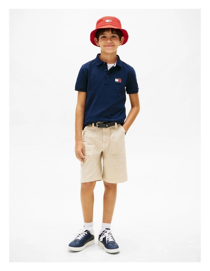 Regular Fit Wavy Flag Polo Shirt (8-16 years) in Navy image 3