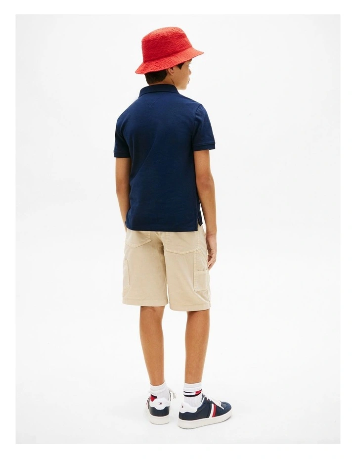 Regular Fit Wavy Flag Polo Shirt (8-16 years) in Navy image 4