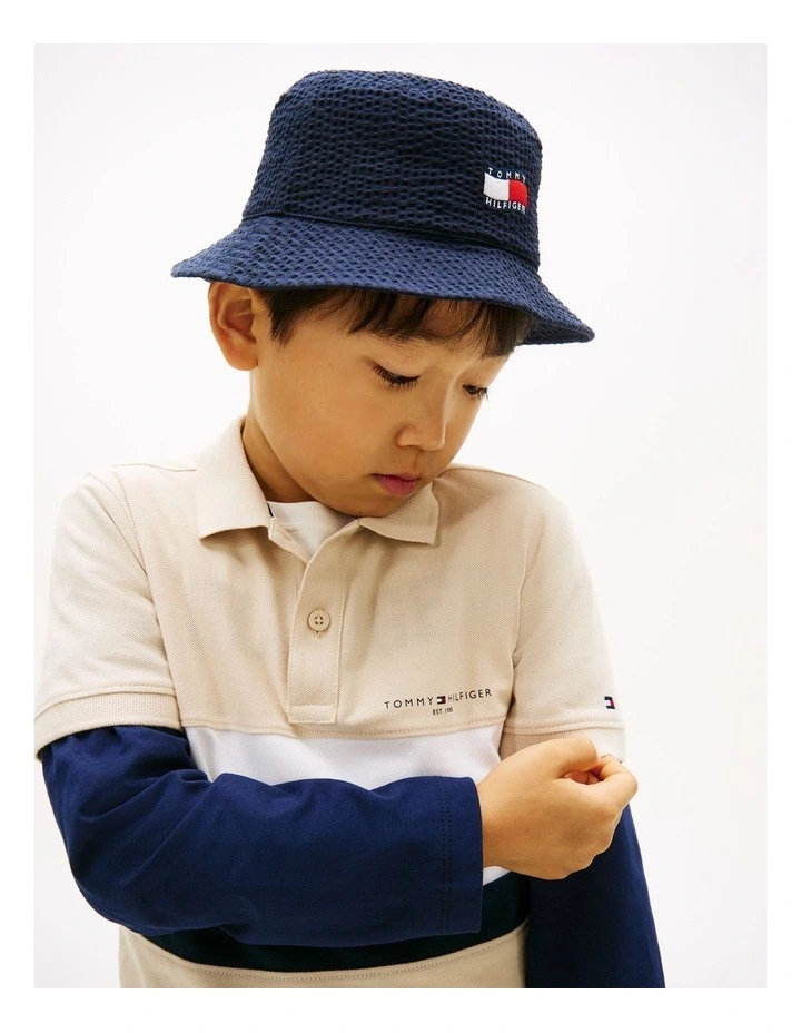 Boys Regular Fit Colour-Blocked Pique Polo Shirt (8-16 Years) in Biege image 2