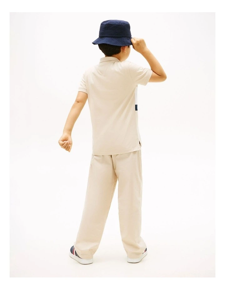 Boys Regular Fit Colour-Blocked Pique Polo Shirt (8-16 Years) in Biege image 4