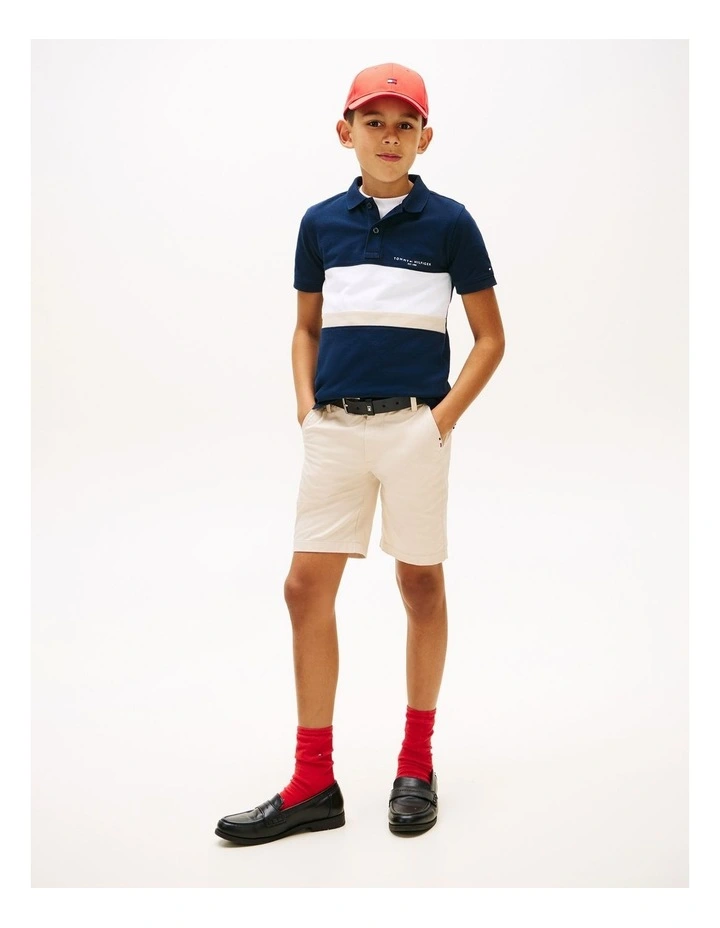 Boys Regular Fit Colour-Blocked Pique Polo Shirt (8-16 Years) in Blue image 3