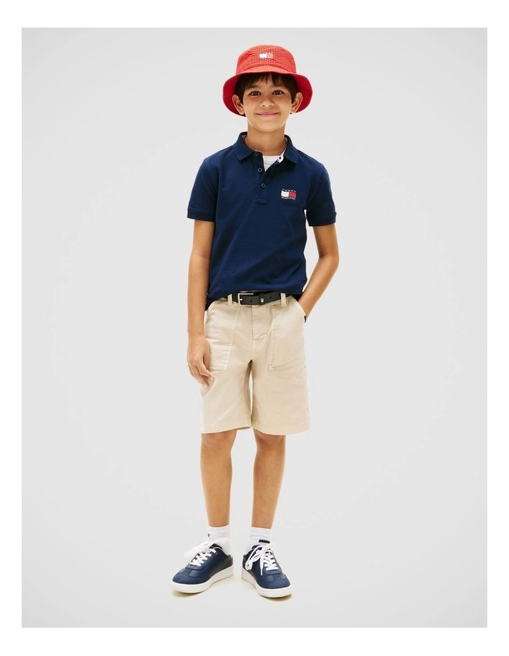Boys Regular Fit Wavy Flag Polo Shirt (3-7 years) in Blue image 2