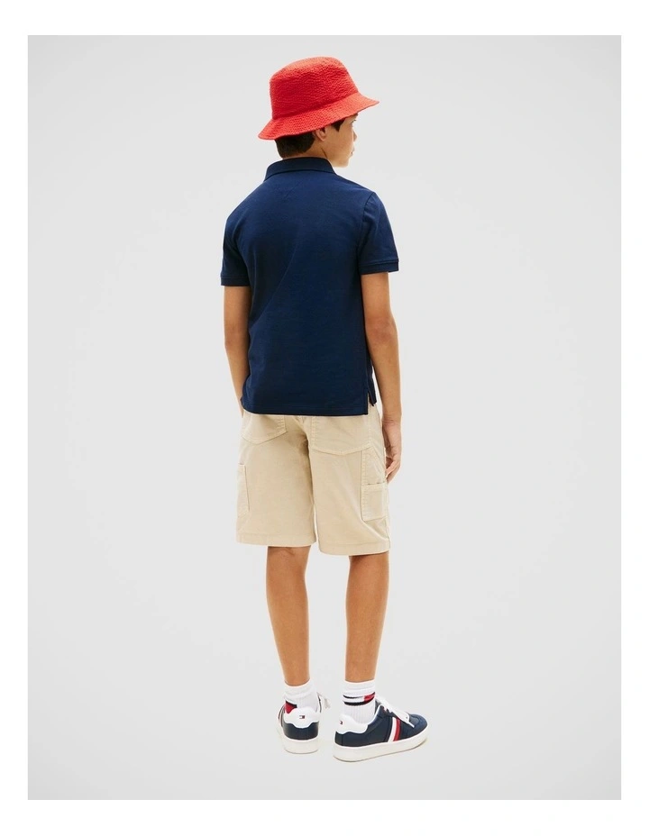Boys Regular Fit Wavy Flag Polo Shirt (3-7 years) in Blue image 4