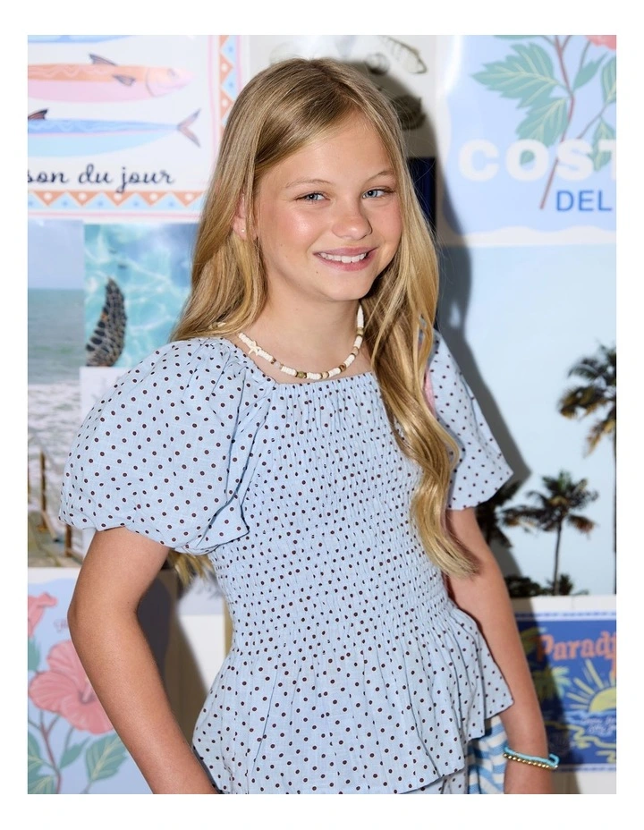 Bobbi Top (8-16 Years) in Light Blue image 2