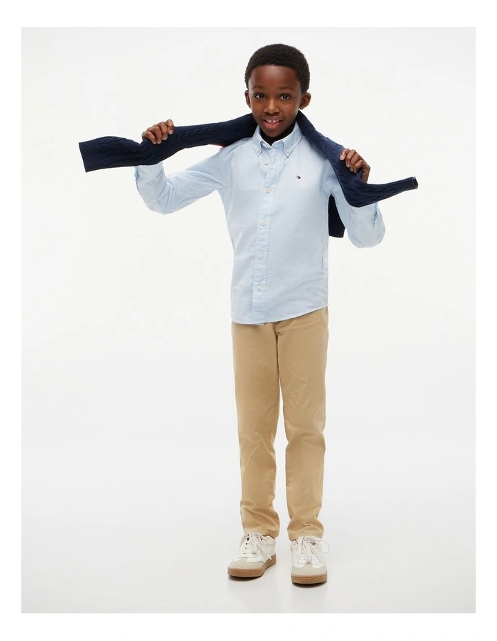 Boys Essential Oxford Shirt (8-16 Years) in Blue image 2