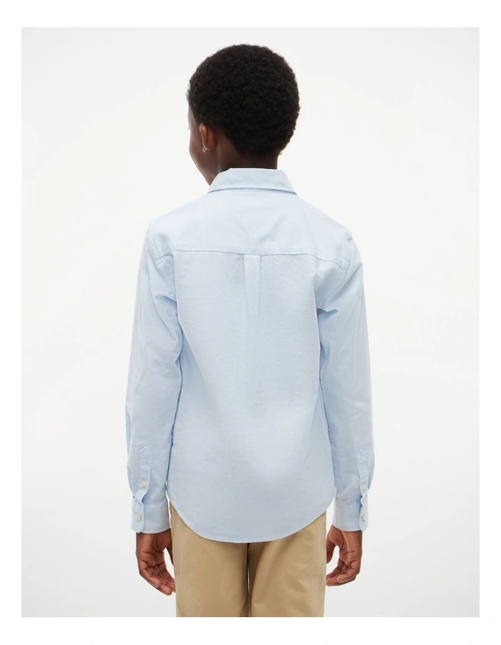 Boys Essential Oxford Shirt (8-16 Years) in Blue image 4