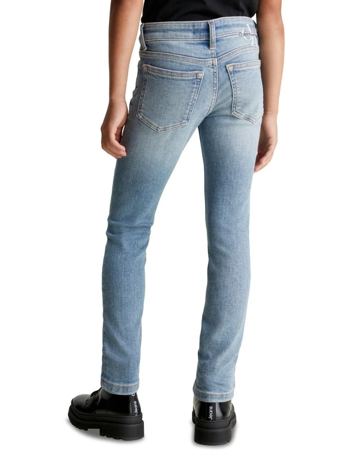 GIRLS 8-16 Skinny Mr Straight Denim Jeans in Fresh River Blue image 2
