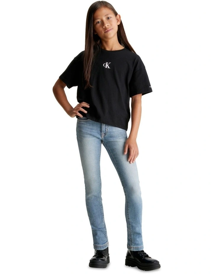 GIRLS 8-16 Skinny Mr Straight Denim Jeans in Fresh River Blue image 3