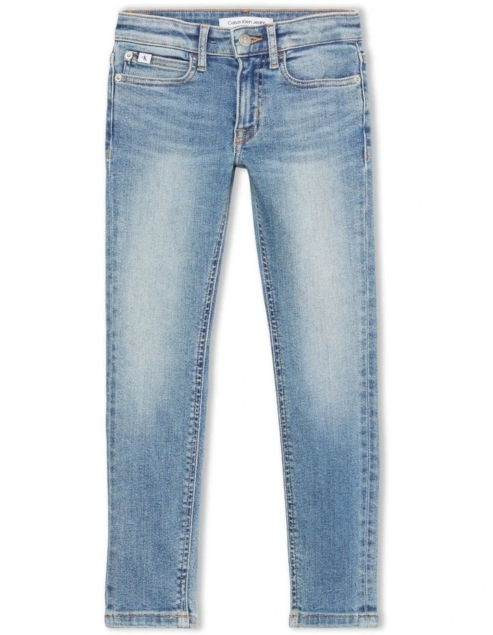 GIRLS 8-16 Skinny Mr Straight Denim Jeans in Fresh River Blue image 5